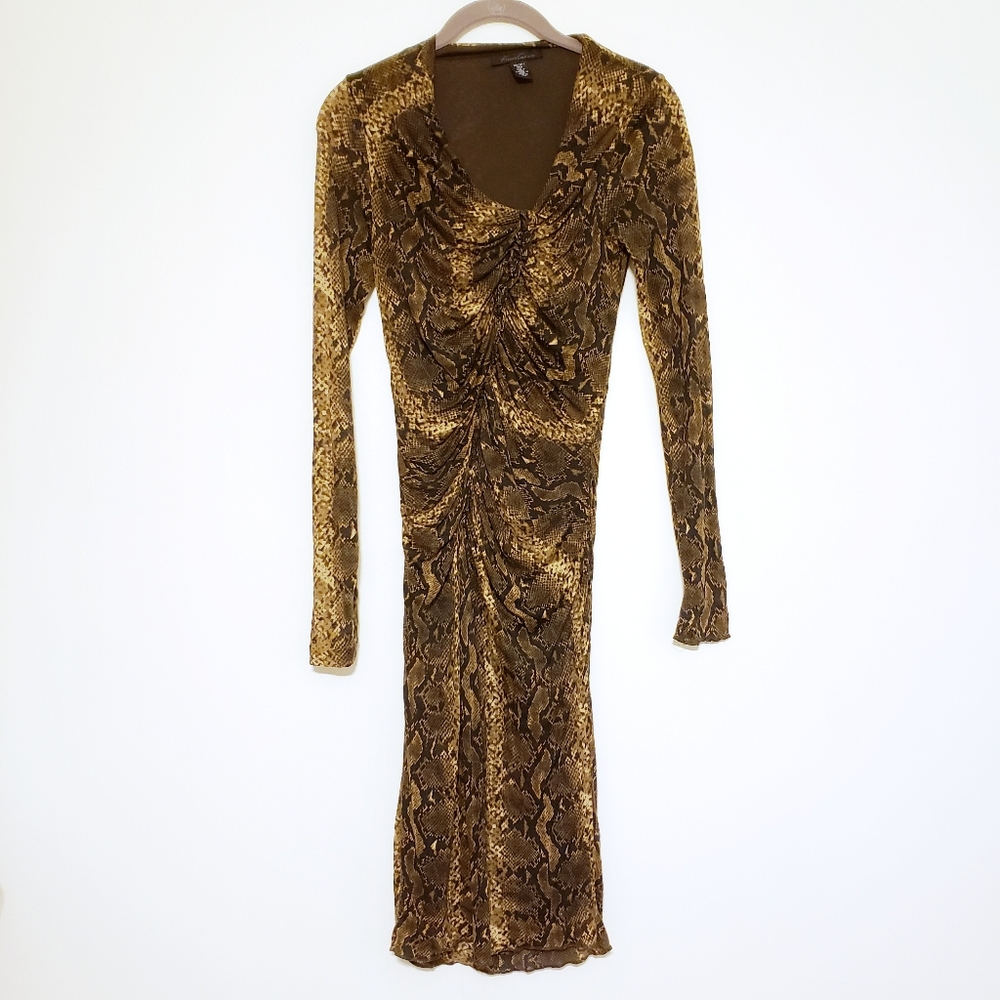 Kenneth Cole Long Sleeve Python Print Ruched Dress - image 6